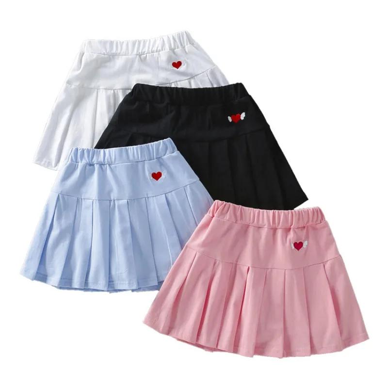 Летняя юбка для девочек, тонкая спортивная повседневная плиссированная юбка для детей, школьная, теннисная, волейбольная, танцевальная, короткая юбка для подростков 4-12 лет