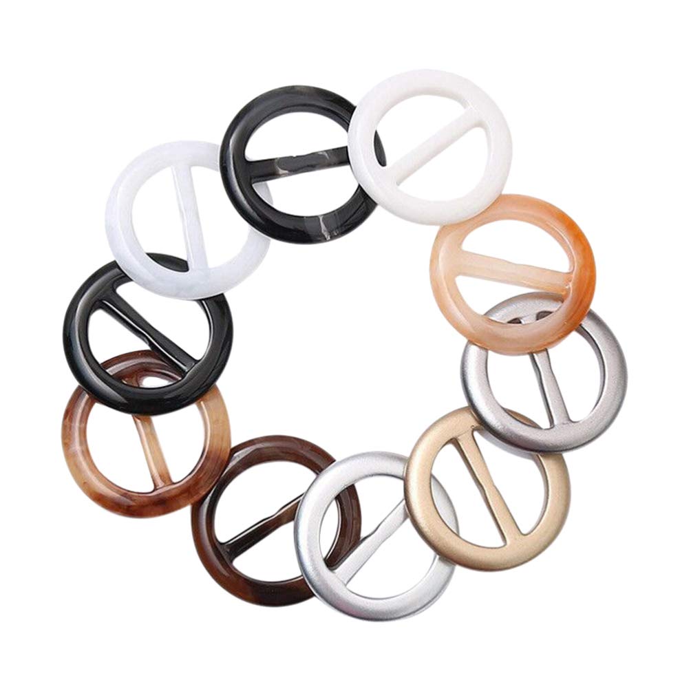 FOMIYES 20pcs Tee Shirt Clips T-Shirt Scarf Clips Rings Clothes Wrap Holder Fashion Round Circle Clips Belt Buckles for Women Girls