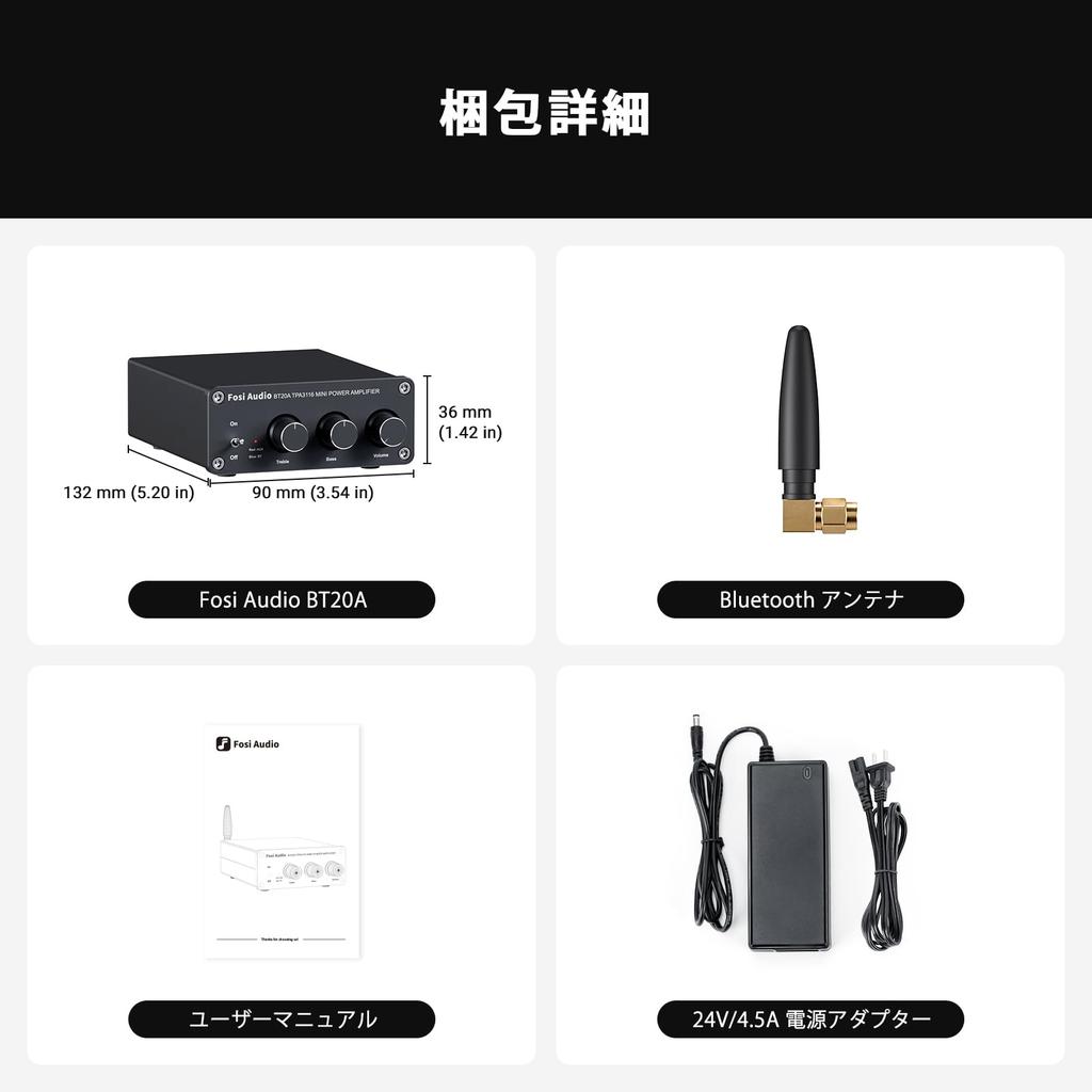 Fosi Audio BT20A Bluetooth Мощный Стерео Аудио Канал TPA3116 Мини Класс Басы и Частоты для Домашних Динамиков Питание 5.0 Усилитель, 2.0 Усилитель,
