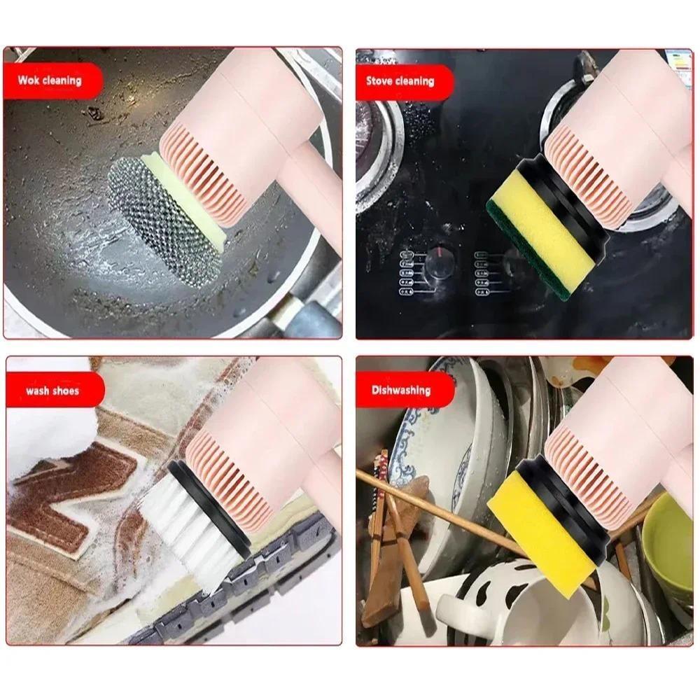 Беспроводная портативная электрическая щетка для чистки USB перезаряжаемая автоматическая кухонная щетка для мытья посуды в ванной плитка профессиональная щетка для чистки 224*119 мм