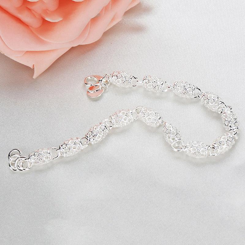 Women Fashion Simple Silver Bracelet Cuff Bracelet Gift