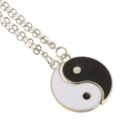 1 пара ожерелья для пар, привлекательное нержавеющее ожерелье унисекс, подвески тай-чи