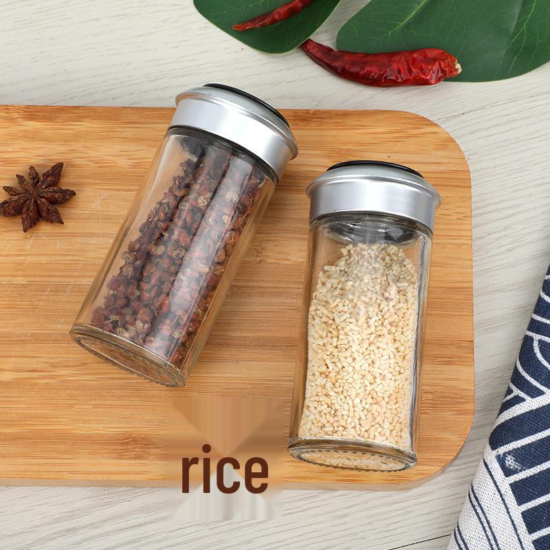 Glass Seasoning Bottle and Box Set - Kitchen Storage for Pepper, Salt, and Barbecue Spices