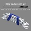 8-Piece Open-End Double-Ended Wrench Set (12-14, 17-19, 8-10, 22-24) with Box