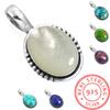 925 Sterling Silver Pendant Women Gemstone Handmade Jewelry Anniversary Gift Blue Green Purple Copper Turquoise Pearl Lapis Mother Of Pearl Solitaire