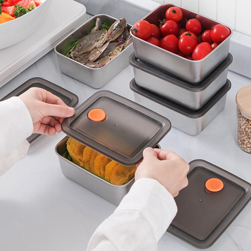 3/2/1/0,6 л нержавеющая сталь холодильник ящик для хранения продуктов с пластиковой крышкой готовить еду свежесть сохранение коробка пикник коробка