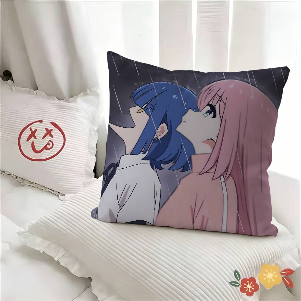 pc Anime BBocchi The RRock Pillow Case Fashion Square Pillowcase Bedroom Sofa Room Ins Decoration Leisure