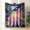 American Flag Shield Art Patterned flannel blanket perfect for the bedroom living room, sofa, or a little nap