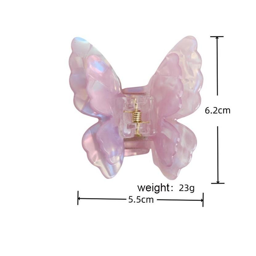 Colorful Butterfly Hair Clip for Women Sweet Flower Frangipani Hair Claw Clips Acetic Acid Hair Accessories Ponytail