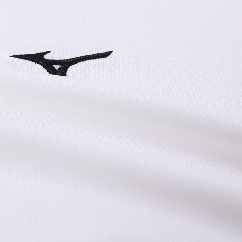 Mizuno Тренировочная футболка с коротким рукавом, размер 140, детская одежда, футболка, NaviDry, влагоотводящая, быстросохнущая, нижнее белье, бело-черная,