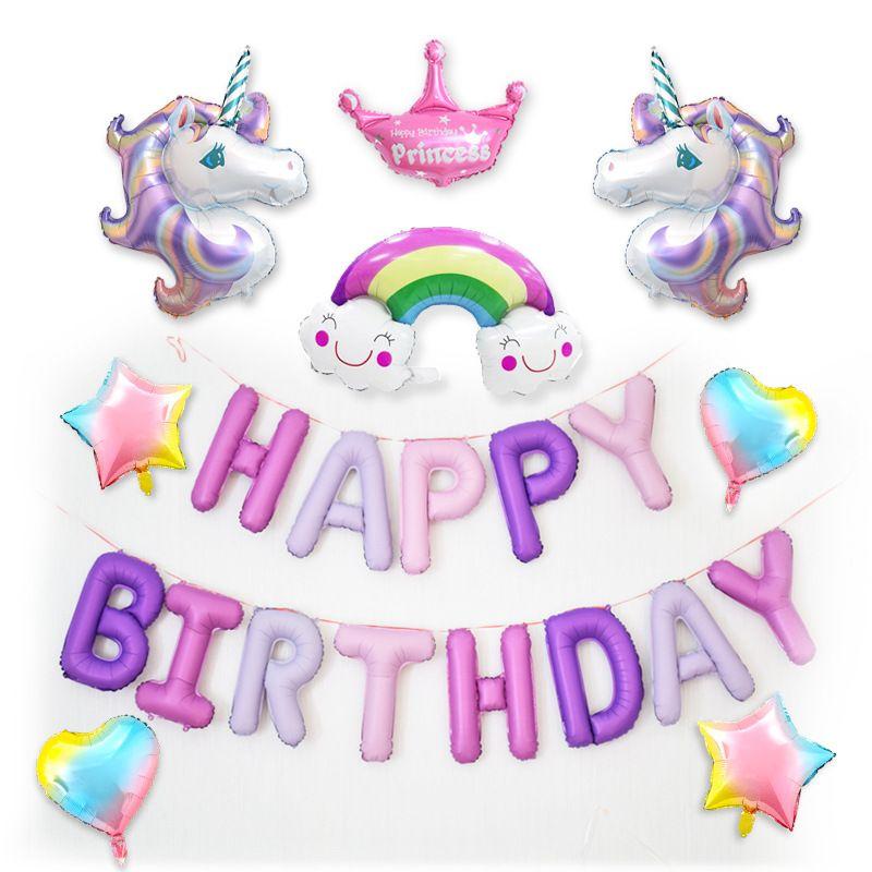 Unicorn Birthday Balloon Set: Decorations for a Child's First Birthday Party