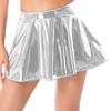 Женская глянцевая расклешенная мини-юбка из искусственной кожи, мини-юбки трапециевидной формы, клубная одежда
