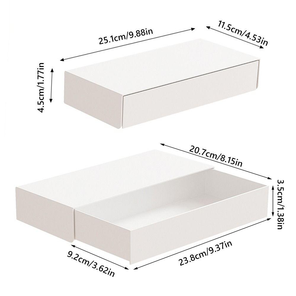 White Under Desk Storage Box Hidden Design Storage Box Hidden Storage Organizer Organizer Drawer Self Adhesive