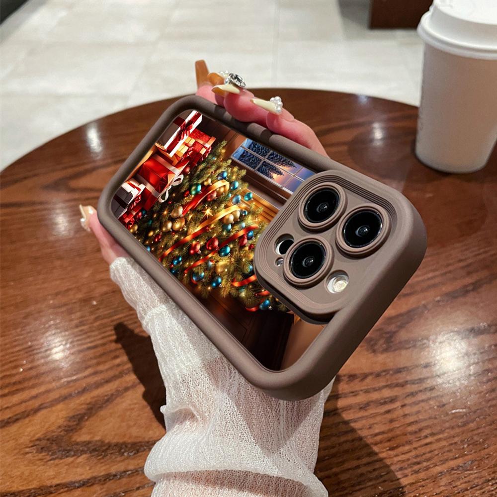 N117 Новогодние Счастливого Рождества арт Мягкие чехлы для телефонов Angel Eyes для iPhone 16 15 14 13 11 Pro Max 8 7 6s Plus 12 mini XR XS Max SE Противоударный чехол