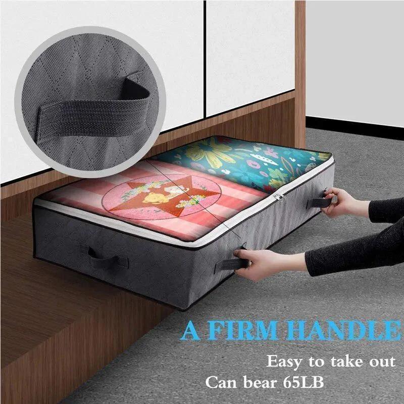 Underbed Storage Bag Portable Foldable Quilt Bag Wardrobe Clothes Storage Box Dustproof Organizer Home Dust-proof Organizer Box