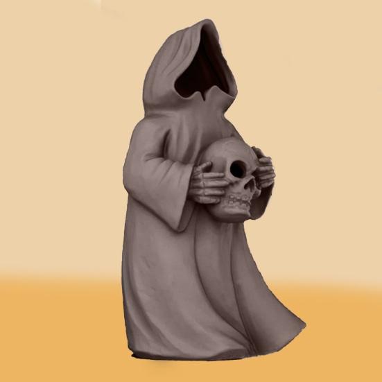 Halloween Decoration 3D Printed Ghosts Figure Faceless Standing Ghost Statue Ornament with LED Tea Lights