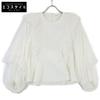 Shirocon SC2221-003SP-2 White Margaret Ruffle Balloon Sleeve Lace Back Zip Blouse Tops 36 whiteUsed
