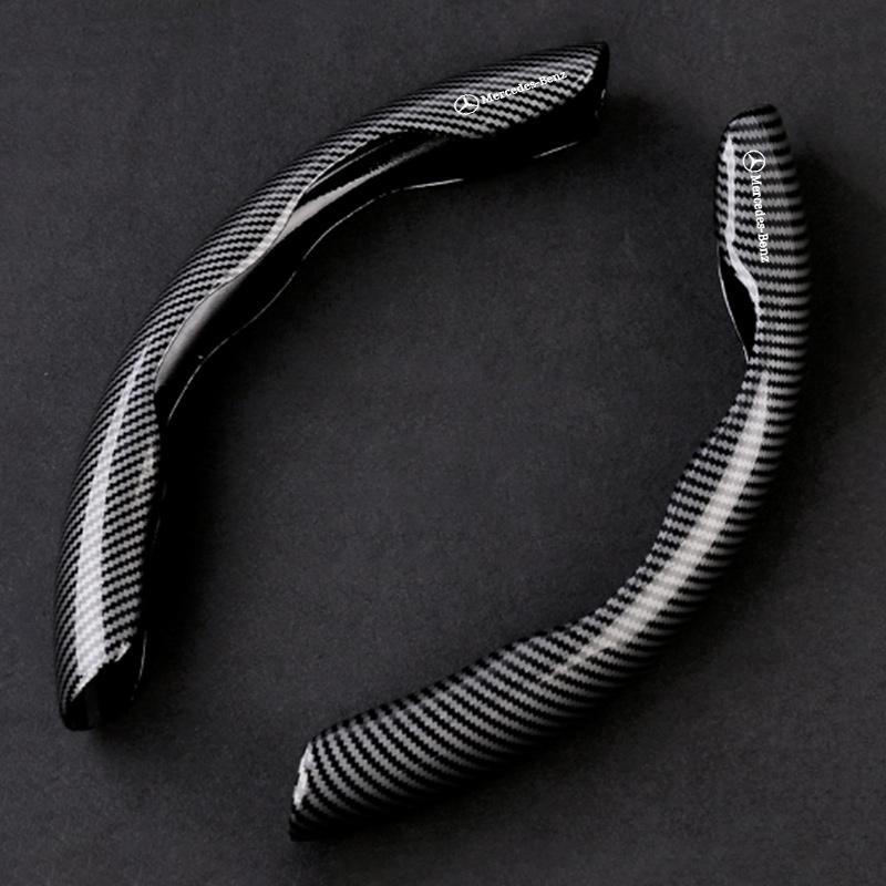 HGQ5 2pcs Fashion Carbon Fiber For Mercedes Benz AMG A B C E G S Class W204 W212 W176 Steering Wheel Cover Key Bag Accessories