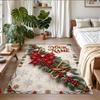 Christmas Custom Name Printed Square Area Rug Soft Non Slip Floor Carpet For Bedroom Holiday Gift