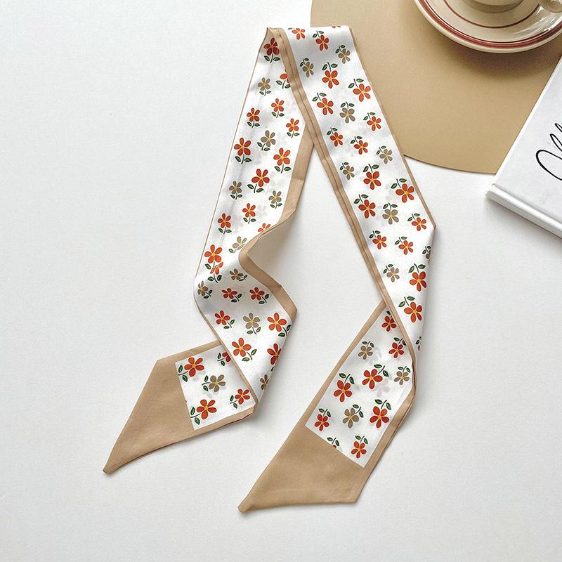 Long Silk Scarf, High-end New Versatile Hair Tie Streamer, Atmosphere Ribbon, Spring and Summer Decorative Scarf, Tied Bag Streamer