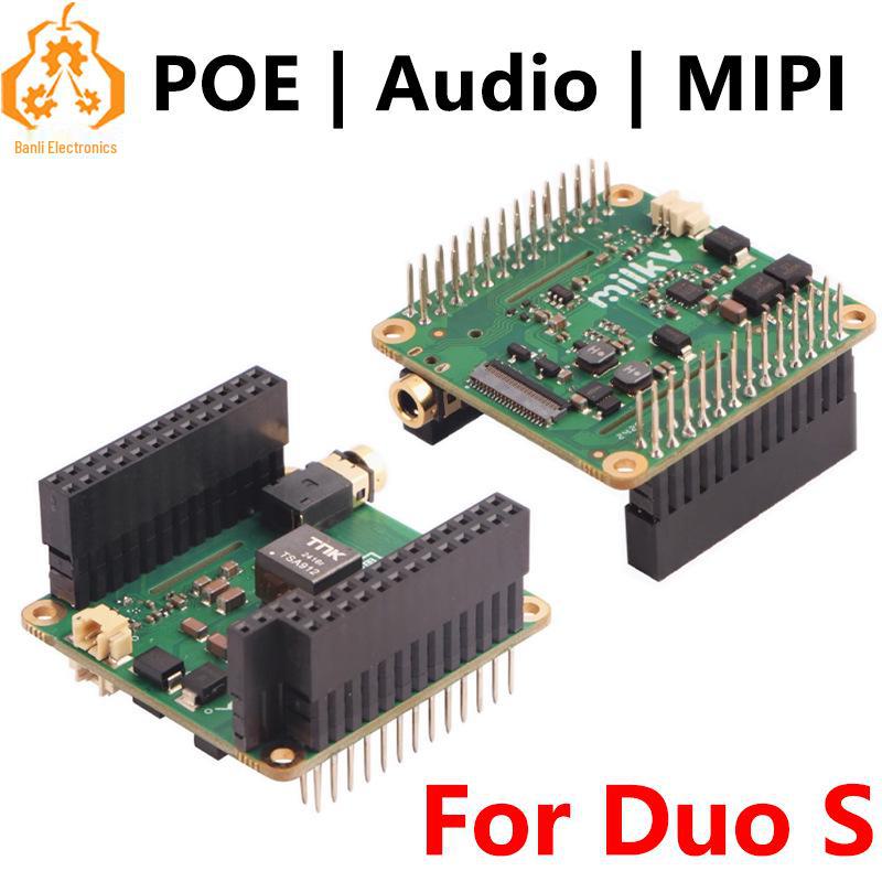 Milk-V Duo S PoE Expansion Board with MIPI DSI Display, Audio Output, and Microphone Input