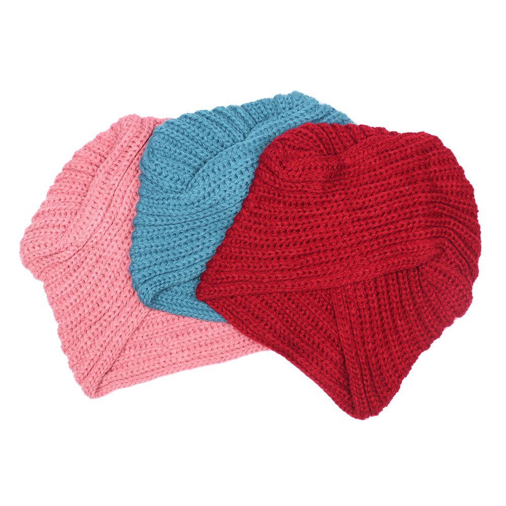 Warm Solid Center Cross Knot Bandanas Hair Scarfs Knitting Turban Cap Turban Headband