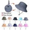 Summer Waterproof Fisherman Hat Men Outdoor Fishing Mountaineering Hat Folding Storage Color Blocking Sunscreen Hat Female