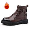 Итальянский бренд ретро коричневые мужские высокие рабочие туфли на толстой подошве износостойкие мужские оксфорды зимние ботильоны