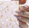 Girl Nail Stickers Gold Line Nail Stickers 1pc