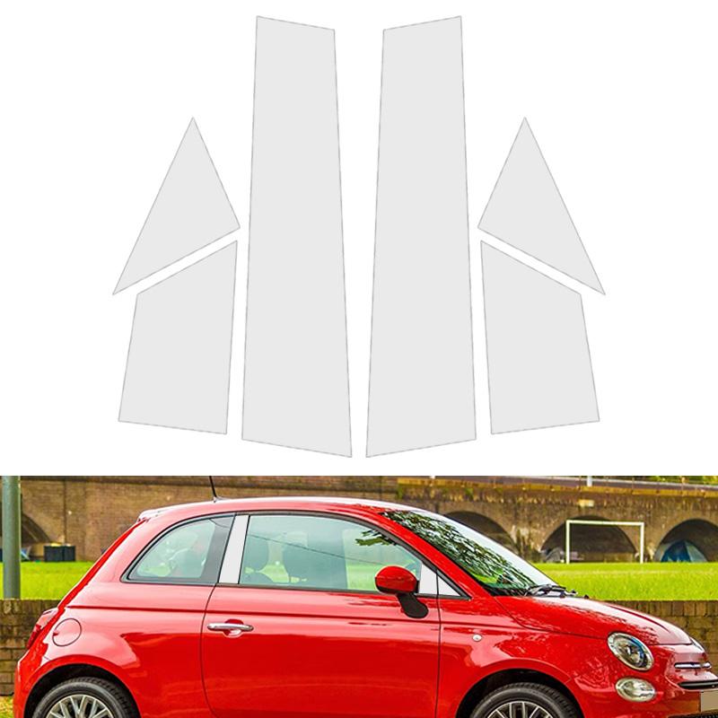 6 шт. серебристая автомобильная дверь окно колонка BC стойки стойки крышка отделка поликарбонат материал наклейка подходит для Fiat 500 2010-2020