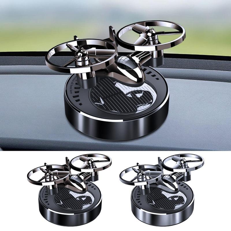 Car Interior Decoration Solar Powered Airplane Rotating Perfume Diffuser Decoration Car Airplane Rotating Air Freshener