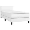 3141048 vidaXL Divan Bed with Mattress White 100x200cm Faux Leather