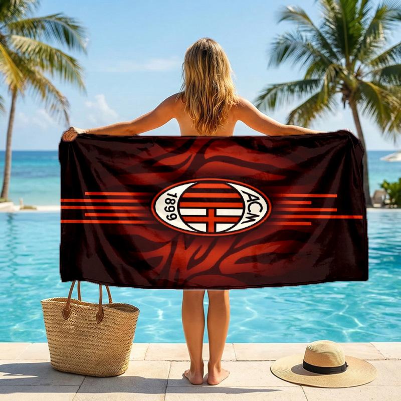 AC Milan Beach Towel Soft Microfiber Summer Towel Quick Dry Absorbent Towel for Beach Swimming Pool Travel
