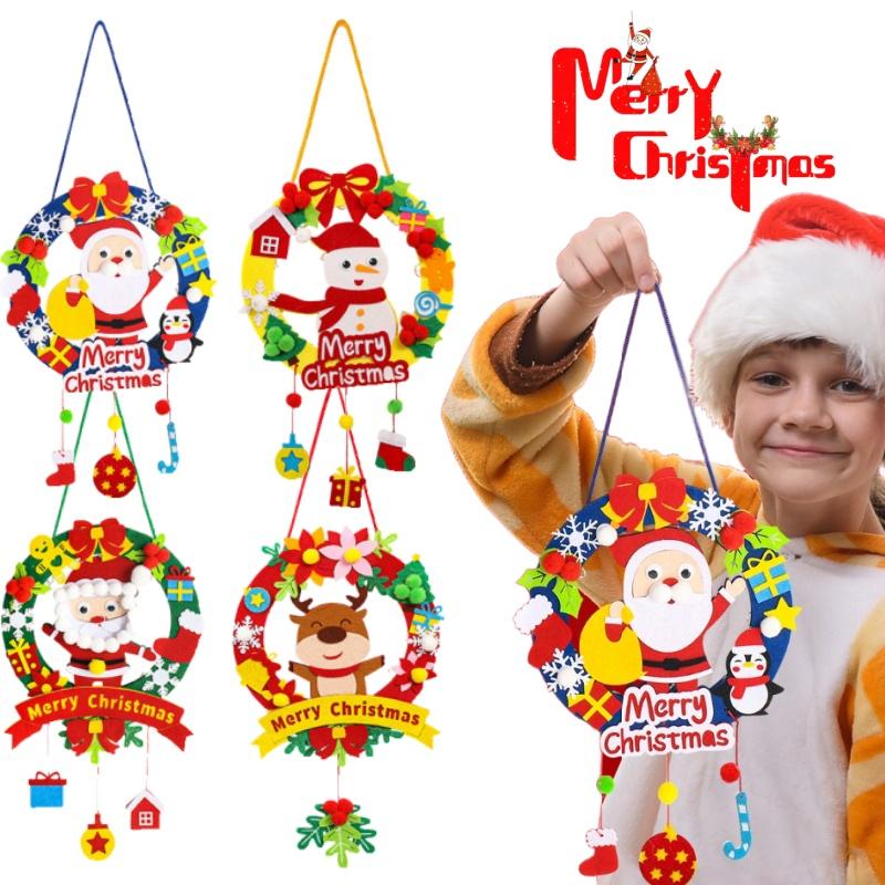DIY Christmas Wreath Craft Kit for Kids with Light Up Decorations Create Your Own Lighted Holiday Ornament for Christmas Decor
