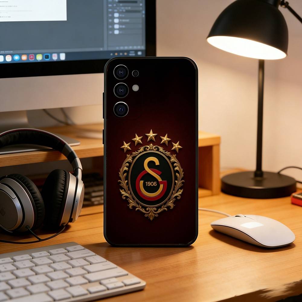 Чехол для телефона G-Galatasaray SK 1905 Edition Черный Мягкий Силикон Для Samsung S25,S24,S21,S22,S23,S30,Ultra,S20,Plus,Fe,Lite