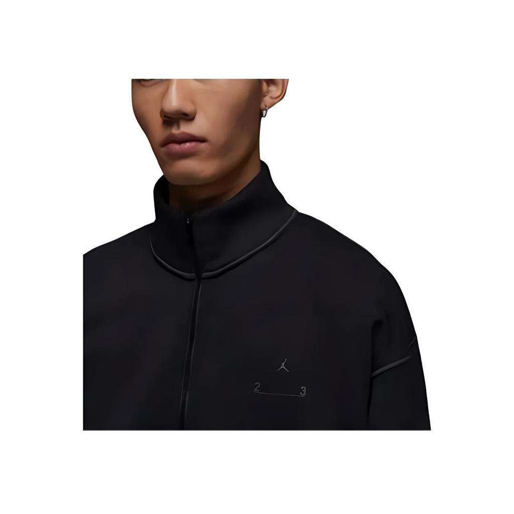 Jordan 23 Engineered Letter Print с флисовым воротником на молнии половинной длины, повседневная спортивная куртка, мужские куртки черного цвета DV7680-010