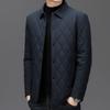 Men's Fall/Winter Lightweight Diamond-Patterned Jacket Solid-Color Minimalist Single-Breasted Cardigan