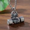 Solid Copper Plated Fist Dumbbell Pendant, Men's Trendy Necklace, Women's Retro Niche Fitness Couple Pendant
