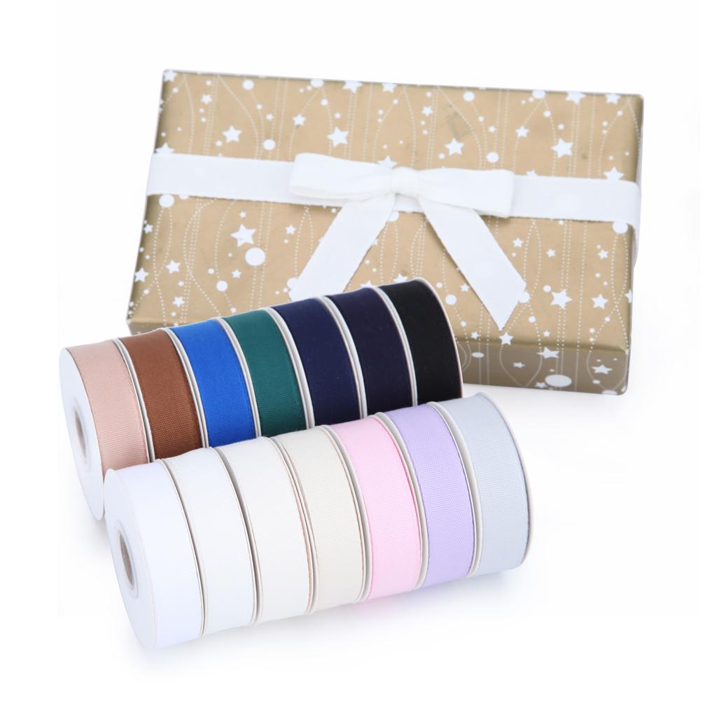 5/8 Inch Eco-Friendly Poly-Cotton Ribbon Recycled Biodegradable Ribbons for Gift Wrapping and Shopping Bag