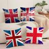 Union Jack Flag Cushion Cover Soft Short Plush Pillow Cover Smooth Cozy Texture Aesthetic Cushion Case Home Decor