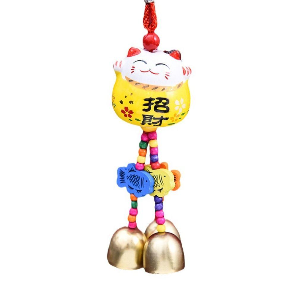 Подарки Японский Счастливый Кот Автомобильный Кулон Милый Креативный Ветер Колокольчики Благословение Новый Год Богатство Удача Подвесной Шнур для Офиса