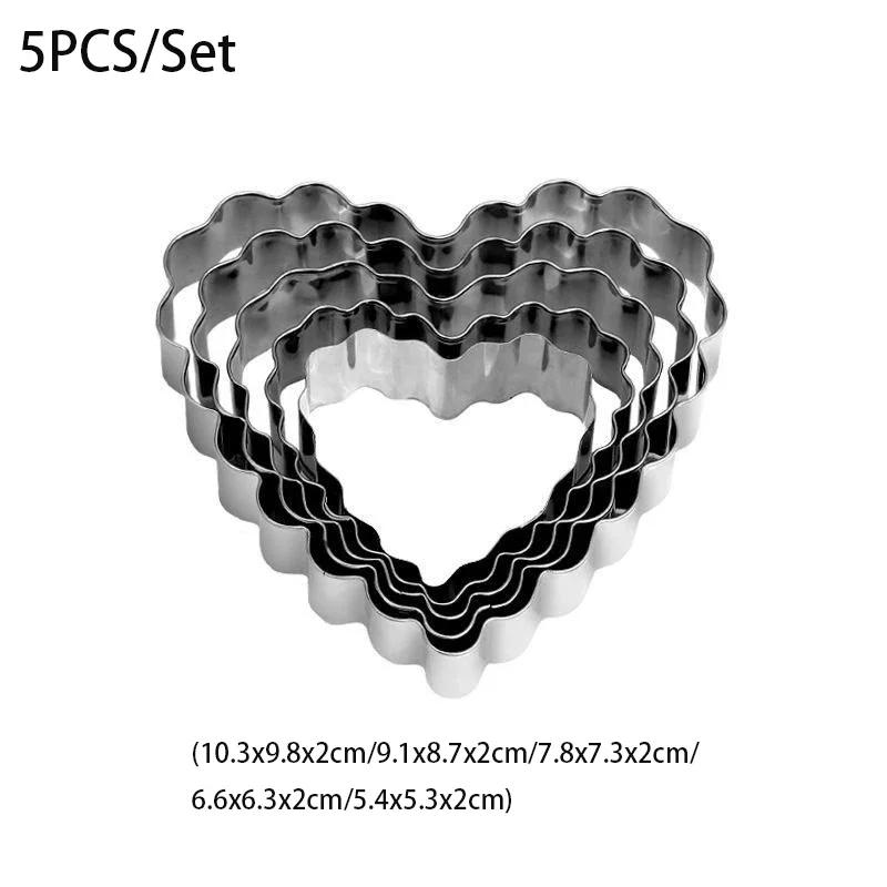 Форма для печенья из нержавеющей стали в форме сердца, форма для вырезания, сделай сам, волнистая форма сердца, форма для печенья, форма для мастики, кондитерский инструмент для украшения торта