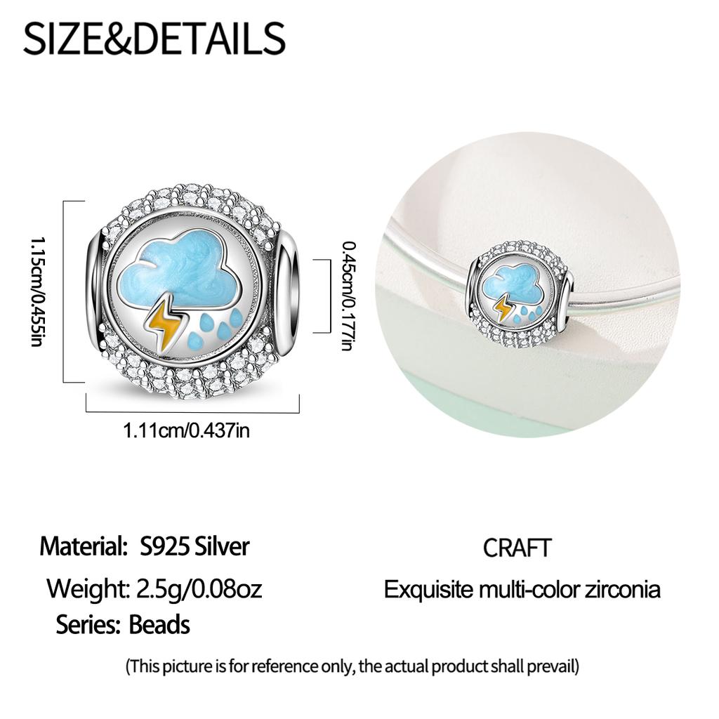 New Copper Charms Panda Rabbit Weather Clouds Rainbow Lightning Beads Fit Original Bracelet Ladies Diy Jewelry