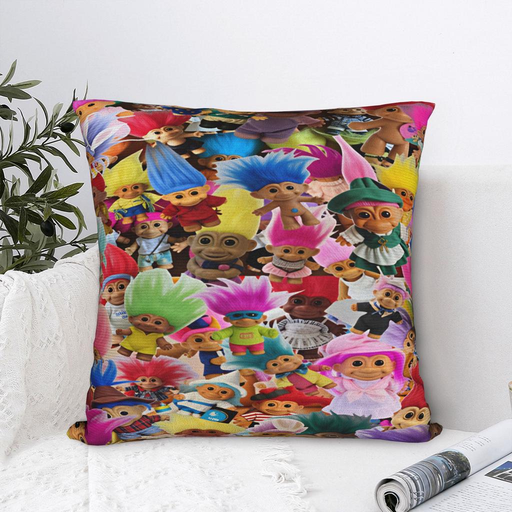 Pillow Cover Troll Doll Kawaii Pillow Case For Sofa Home Decoration Pillowcases