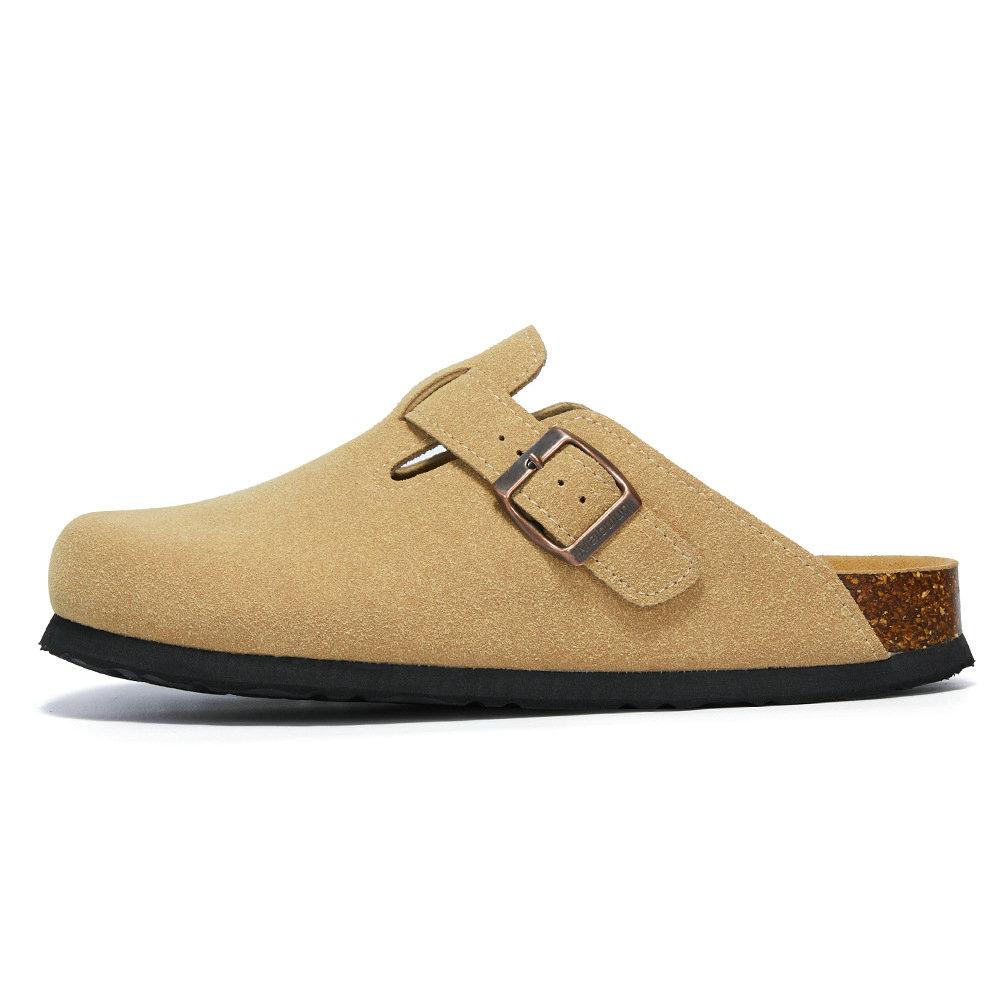 Модная мужская обувь Baotou Пробковые мужские тапочки Кожаные мужские женские полутапочки на зиму Большой размер 35-45