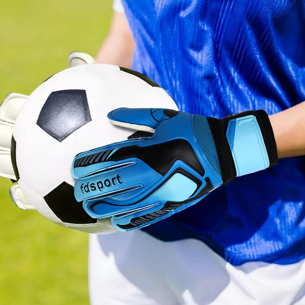 Goalkeeper Gloves Youth Latex Football Gloves Anti-slip Wear-resistant Full Finger Palms Protection Glove Goalie For Football