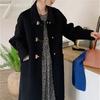 Cotvotee Red Wool Coat Women Autumn Winter 2023 Vintage New Turn Down Collar Long Coats Casual Long Sleeve Horn Button Jacket