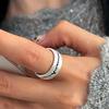 Xiaomi Кольца из стерлингового серебра 925 пробы для женщин, пары, минималистичные, ручной работы, простые, с черной циркониевой точкой, кольцо с кубическим цирконием, тонкие ювелирные изделия, подарок, предотвращение аллергии