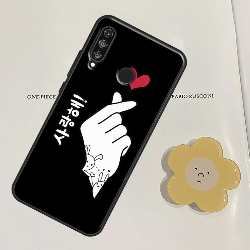 Корейское Сердце Пальцами Любовь Для Huawei Nova Y60 Y70 Y90 Y61 Y91 3i 7i 8i 11i Nova 11 9 10 SE P20 P30 Pro P40 Lite Чехол