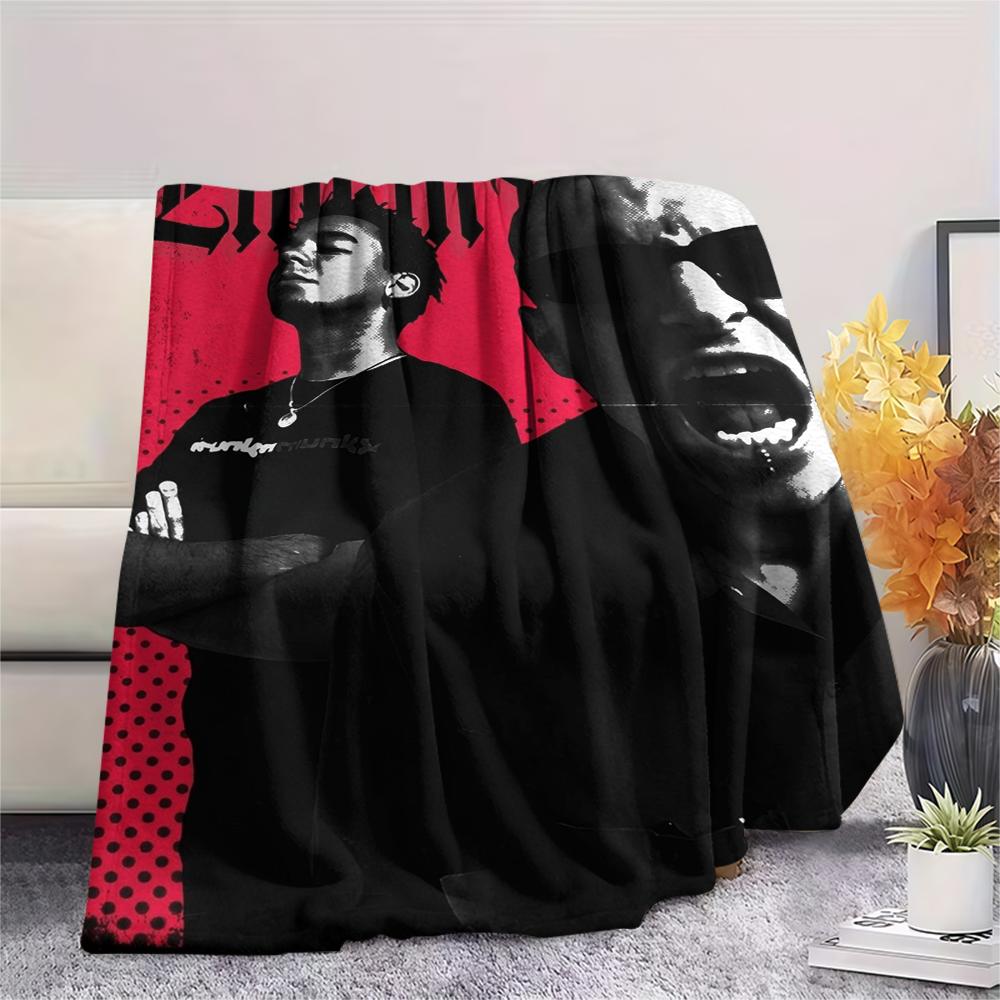 1PC Linkin Park Print Flannel Blanket, High quality Comfortable for All Seasons, Home Decor, Warmth and Comfort, Perfect for Christmas Gifts